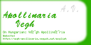 apollinaria vegh business card